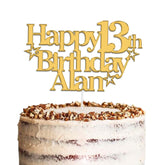 Personalised Happy Birthday Acrylic Cake Topper by KreateSquare | Custom Colour Any Name & Any Age Premium Mirrored Acrylic Finish